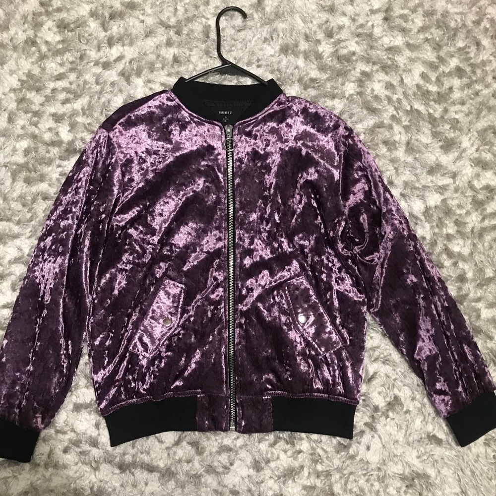 Forever 21 Velvet Bomber Jacket